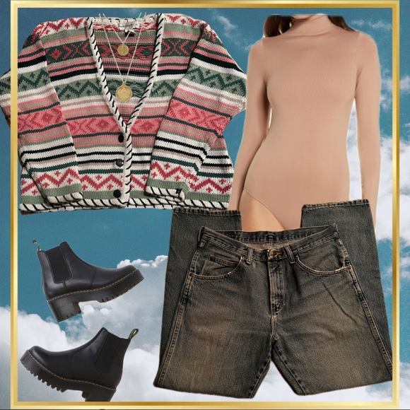 colorful knit cardigan - Picture 1 of 4